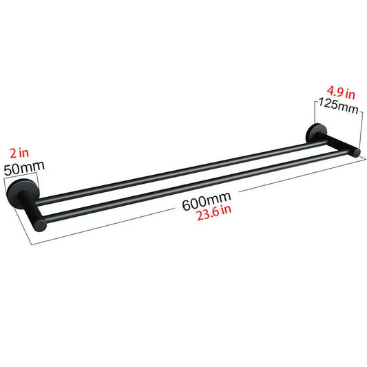 Luxurious Brushed Gold Stainless Steel 304 Towel Rack Rail - Double Bar 600mm - Mekamart Australia