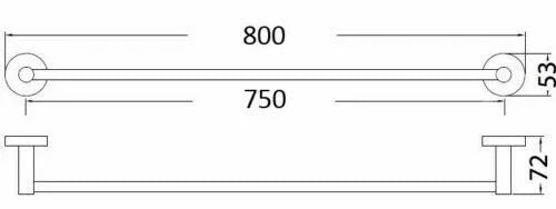 Luxurious Brushed Gold Stainless Steel 304 Towel Rack Rail - Single Bar 800mm - Mekamart Australia