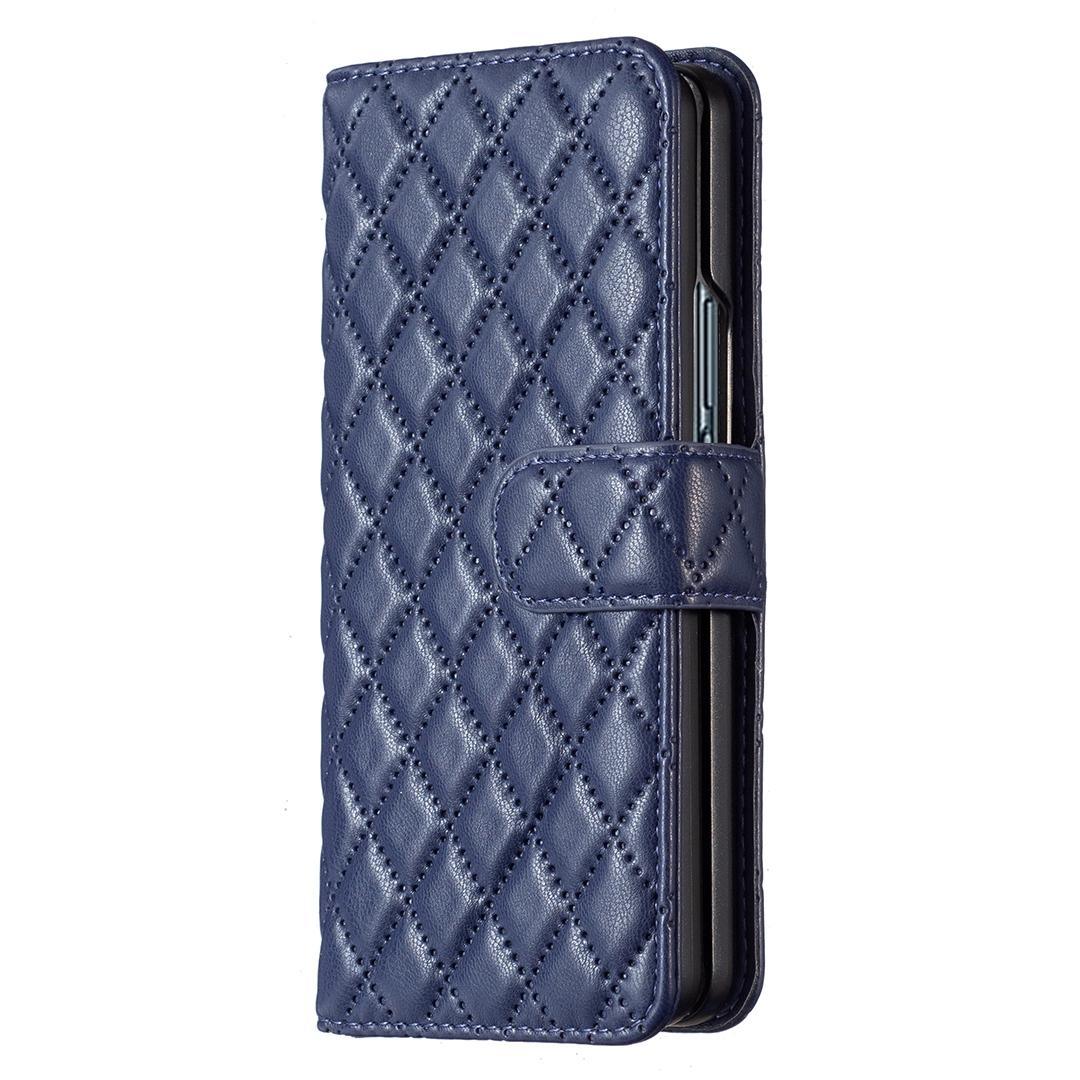 For Samsung Galaxy Z Fold4 5G Diamond Lattice Flip Wallet Case - Green - Mekamart Australia