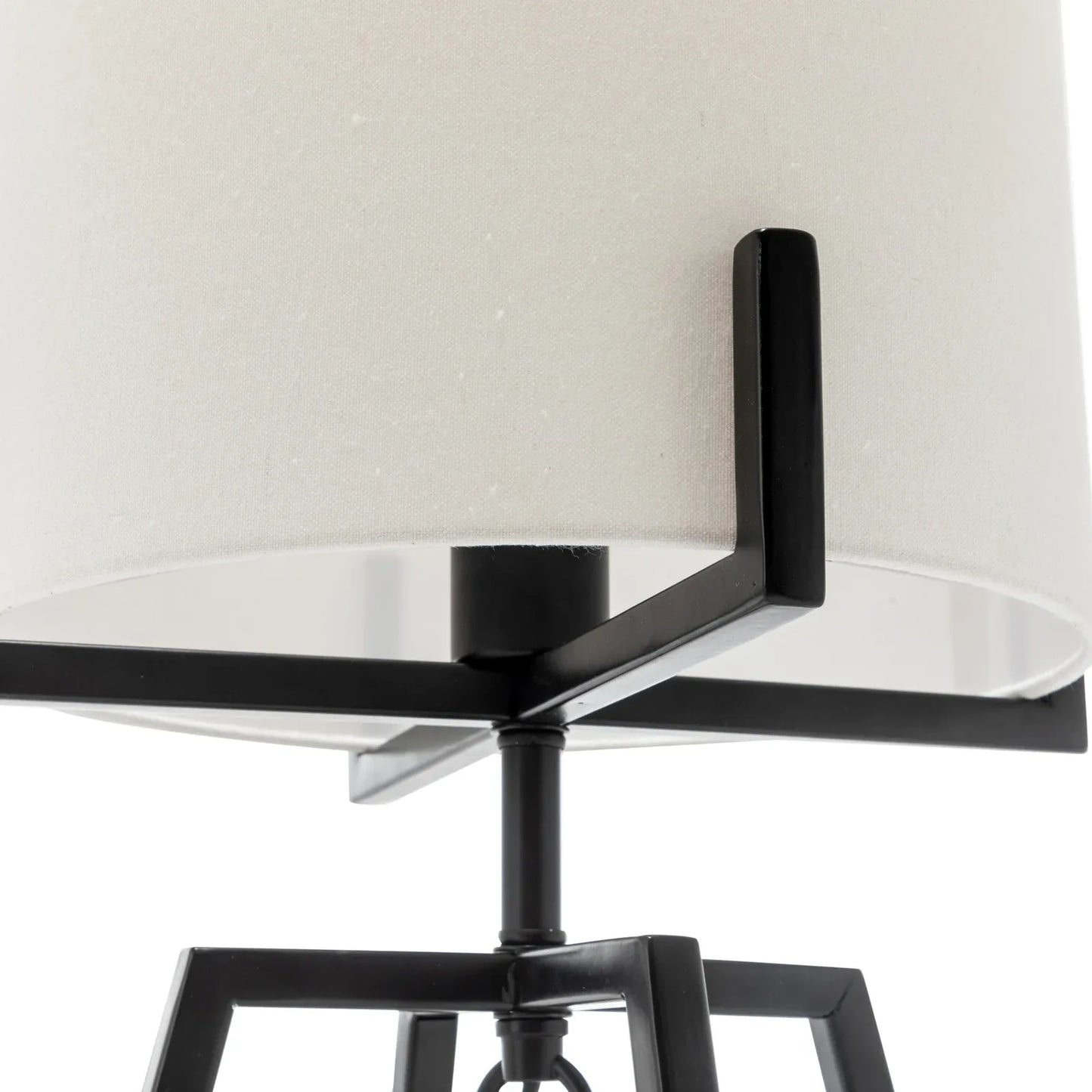 Modern Dimmable Floor Lamp + Table Desk Lamp w/ Linen Shade Scandi - Matte Black - Mekamart Australia