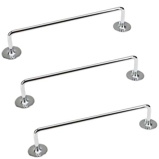 3x 460mm Chrome Tea Towel Rail Stainless Steel Holder Rack - Mekamart Australia