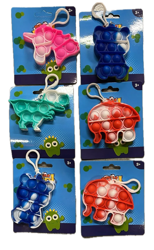 Push Bubble Pop It Fidget Keyring Squeeze Toy Sensory Silicone Stress Reliever - Mekamart Australia