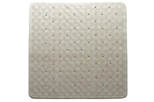 Square Anti Slip Loofah Shower Rug Non Slip Bathroom Bath Mat Water Drains Beige - Mekamart Australia