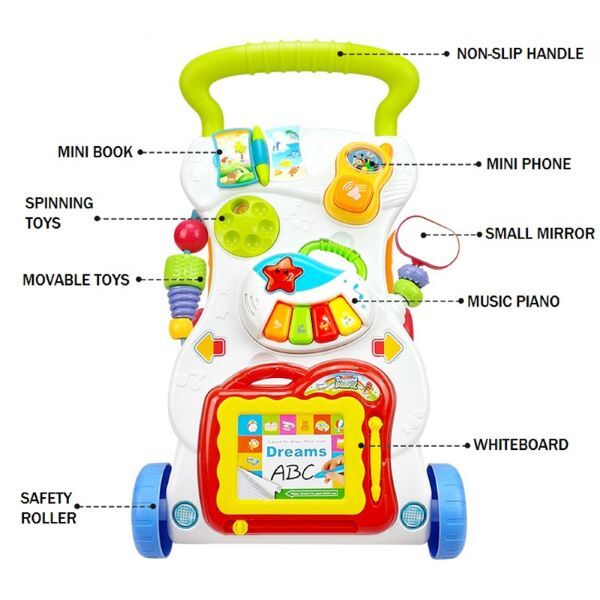First Step Walker Baby Push Toddler Toys Activity Centre Music Kids Balance