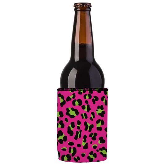 80s Leopard Print Stubby Cooler - Standard - Mekamart Australia
