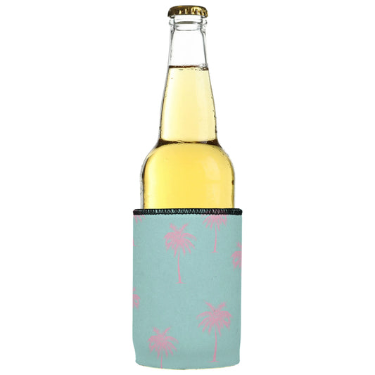 Palm Trees Pink Aqua Stubby Cooler - Standard - Mekamart Australia