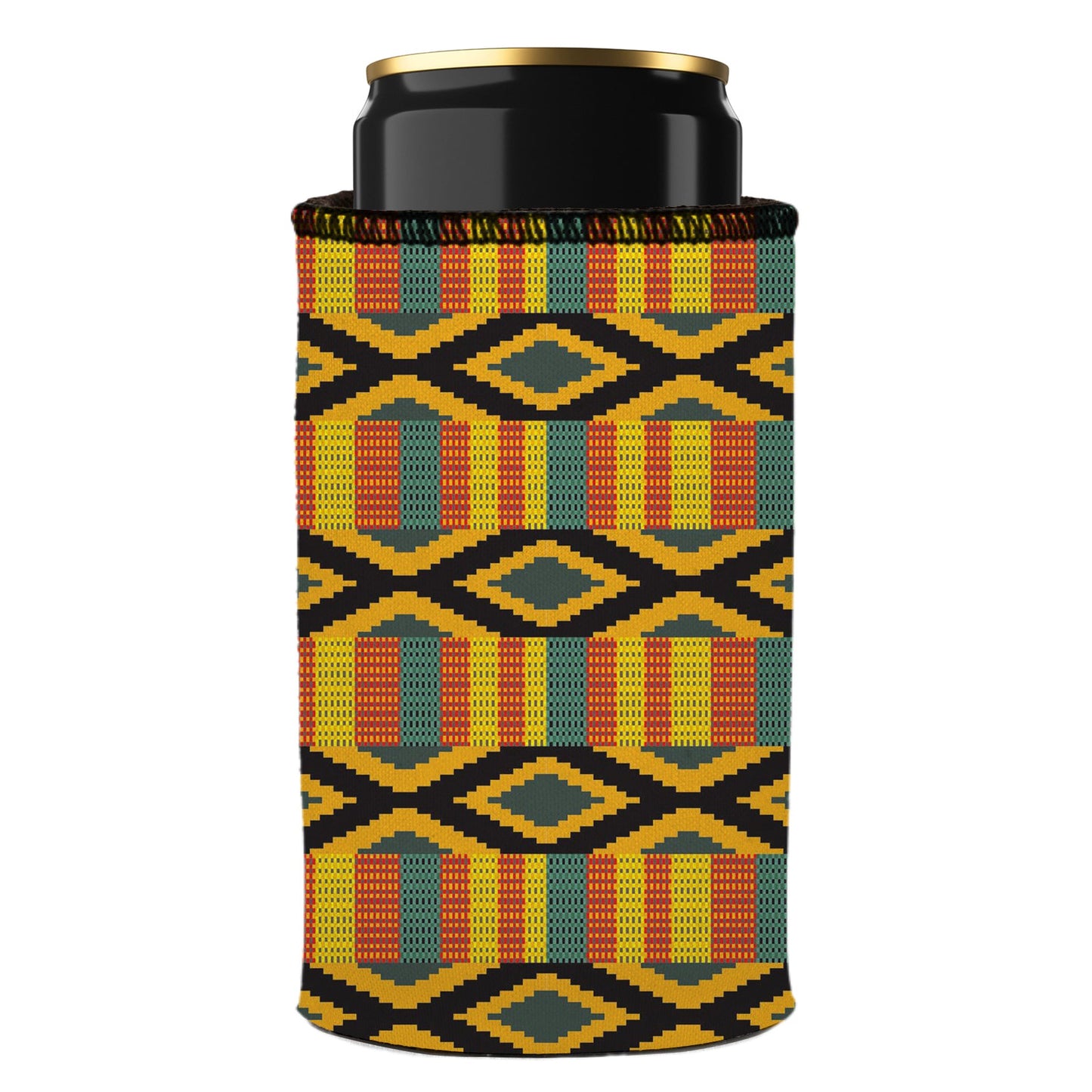 Ghana Kente Stubby Cooler - Standard