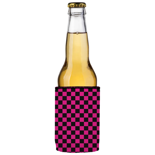 Pink Checkerboard Stubby Cooler 2-Pack - Standard - Mekamart Australia
