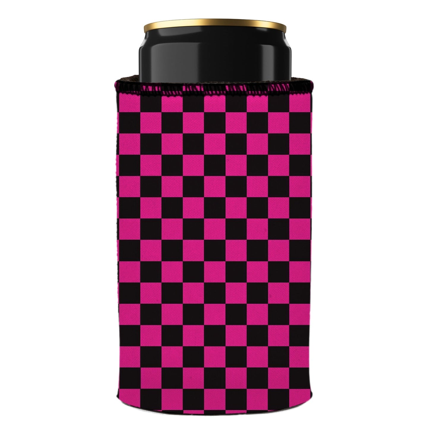 Pink Checkerboard Stubby Cooler 2-Pack - Standard