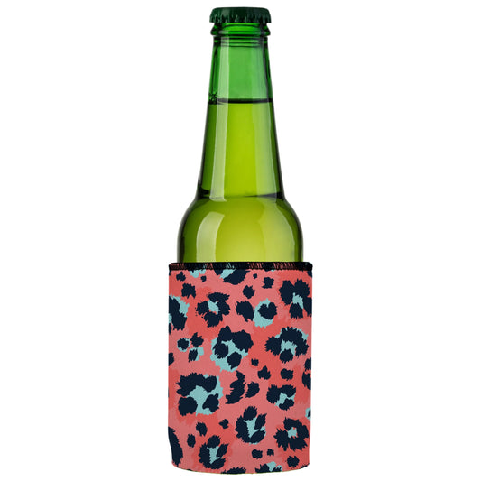 Coral Leopard Print Stubby Cooler 2-Pack - Standard - Mekamart Australia