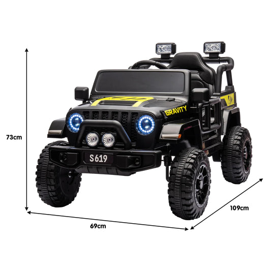 12V Kids Electric Ride On Jeep – Black - Mekamart Australia