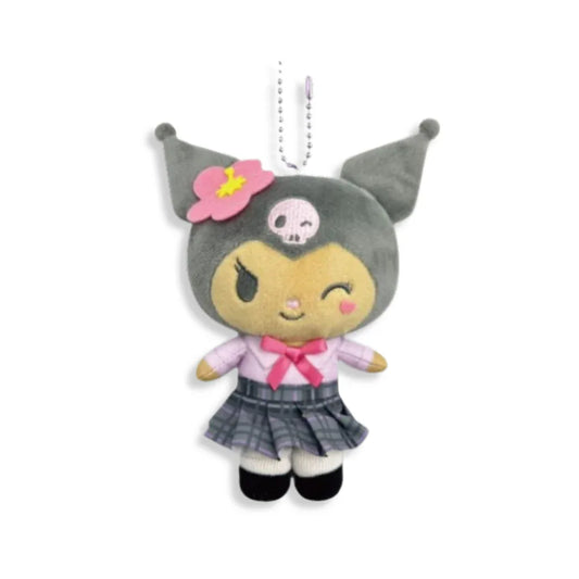 Sanrio Kuromi Tan Uniform Plush Mascot Keychain - Mekamart Australia