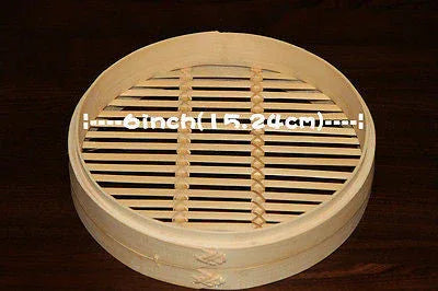 6 Inch Bamboo Steamer Set-2 Steamer Baskets With 1 Lid - Mekamart Australia