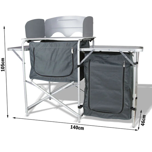 Single Pantry Storage Camping Kitchen Shelf Camp Cupboard Windshield Cook Table - Mekamart Australia