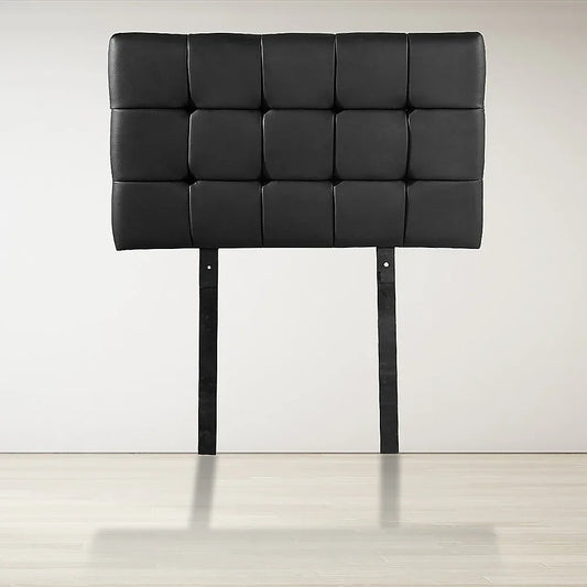 PU Leather Single Bed Deluxe Headboard Bedhead - Black - Mekamart Australia