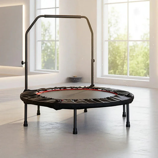 Mini Rebounder Trampoline with Adjustable Handle – Fitness Bounce Trainer - Mekamart Australia