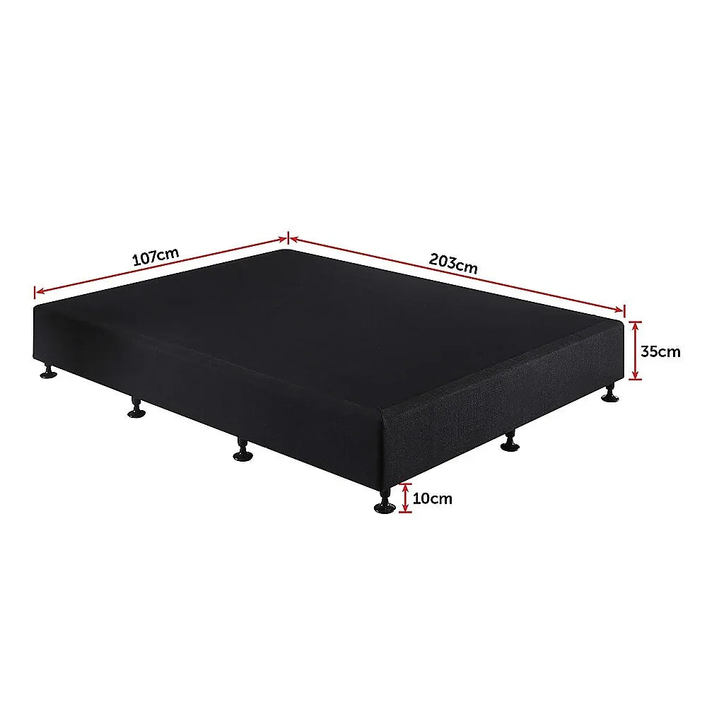 Palermo King Single Ensemble Bed Base Midnight Black Linen Fabric - Mekamart Australia