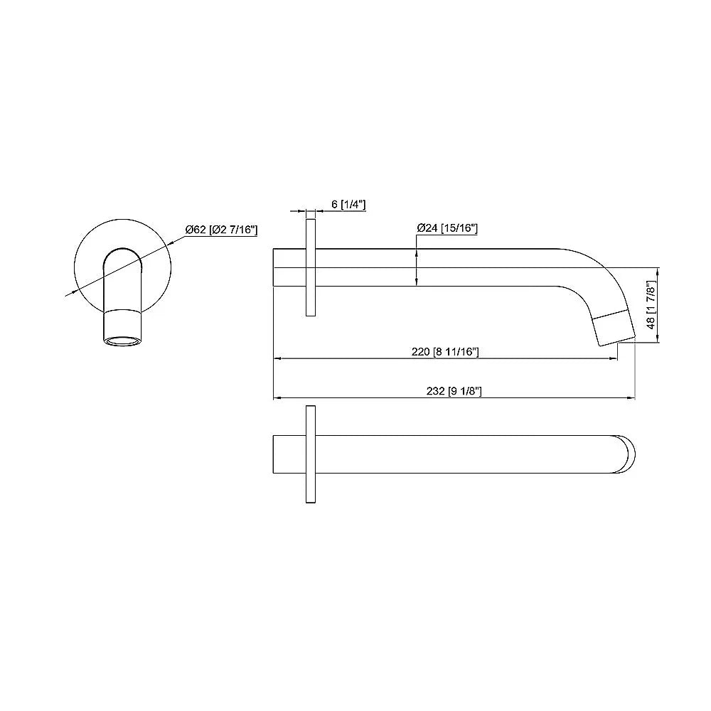 220mm Bath Spout in Polished Chrome Finish - Mekamart Australia
