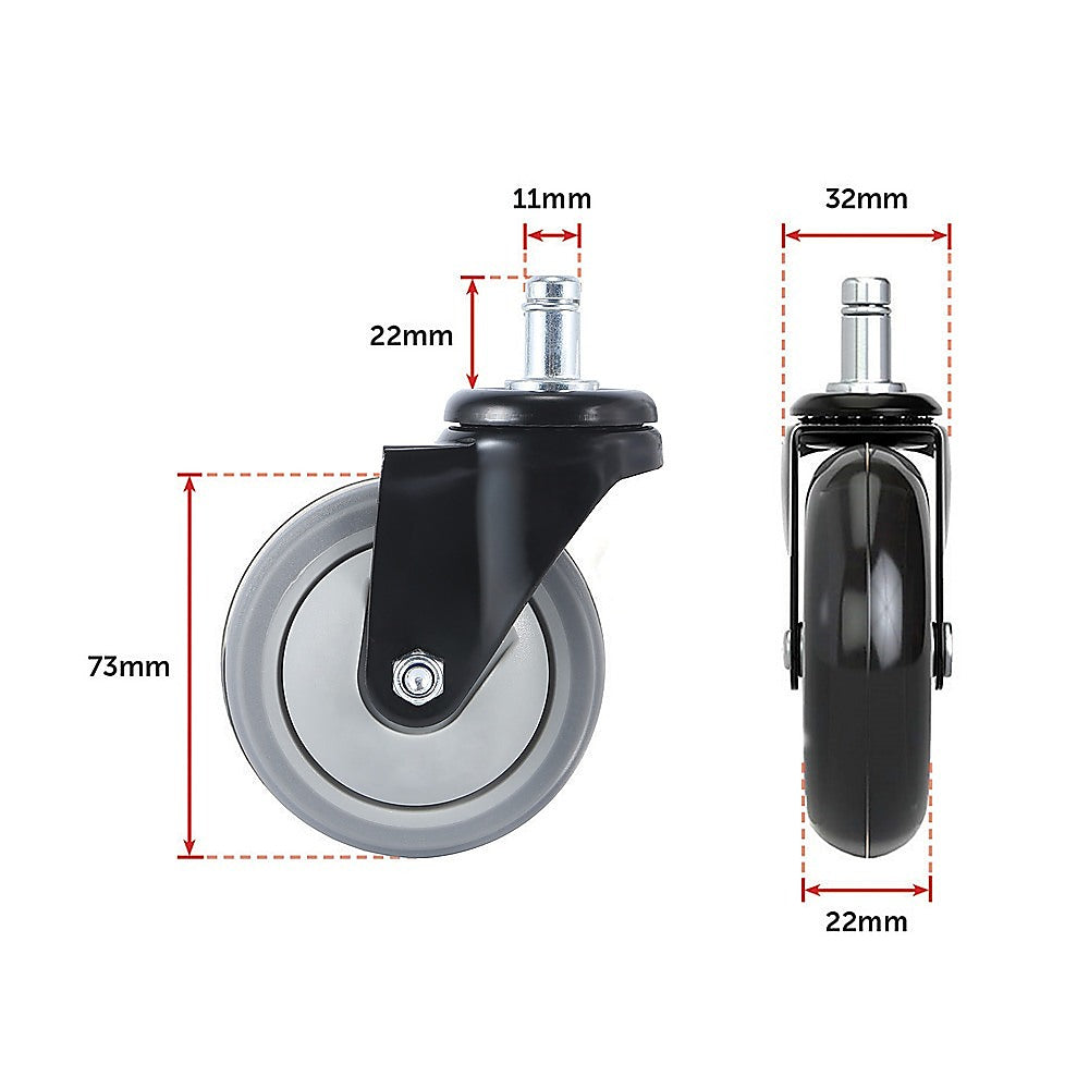 5x Office Chair Caster Wheels Set – Heavy Duty Universal Replacement for All Floors