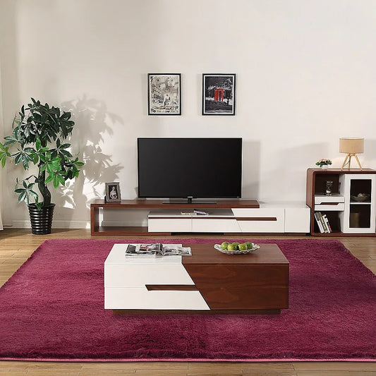 230x200cm Floor Rugs Large Shaggy Rug Area Carpet Bedroom Living Room Mat - Burgundy - Mekamart Australia