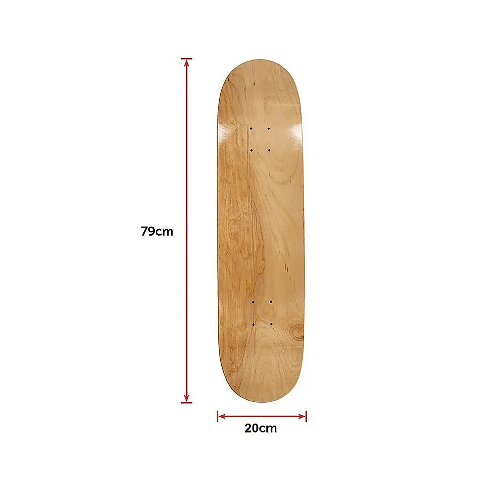 7 Layers Skateboard Deck Natural Wood Maple Double Concave Blank Skate Board DIY - Mekamart Australia