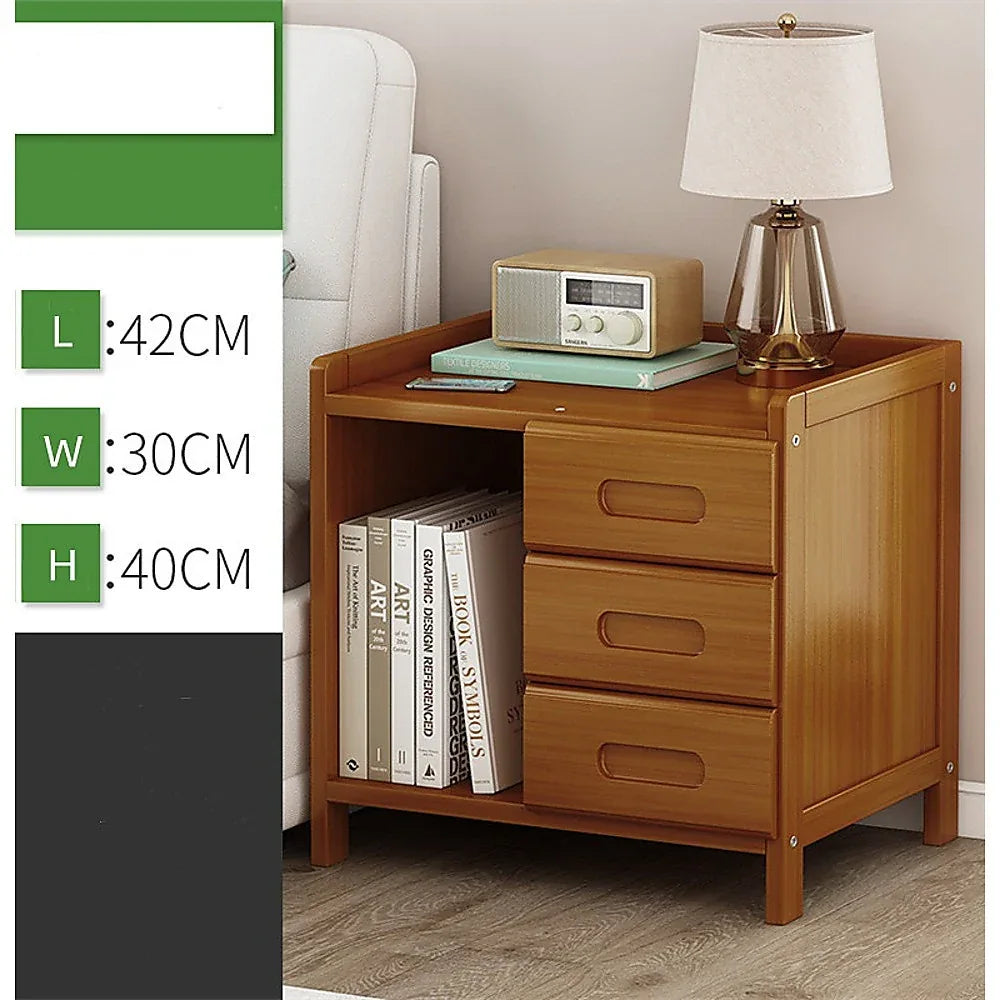 Bamboo Bedside Table Nightstand Storage Bedroom Sofa Side Stand - Mekamart Australia