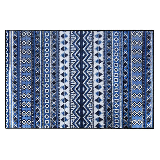 200x300cm Large Floor Blue Ethnic Rug – Modern Area Carpet for Bedroom & Lounge - Mekamart Australia