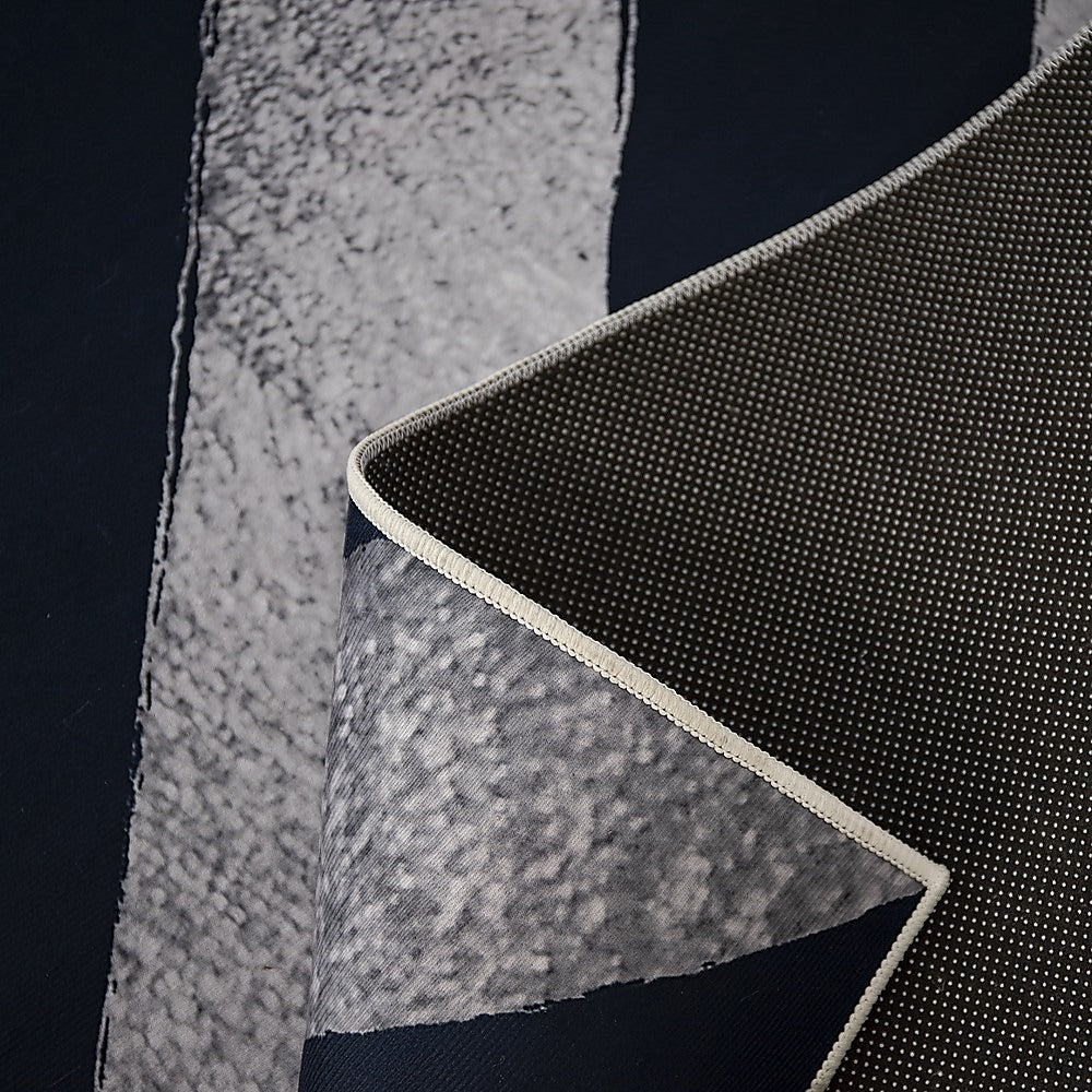 200x300cm Large Floor Blue Chevron Stripes Rug – Modern Area Carpet for Bedroom & Lounge