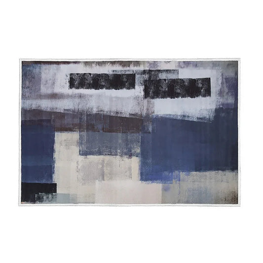 200x300cm Large Floor Blue Abstract Rug – Modern Area Carpet for Bedroom & Lounge - Mekamart Australia