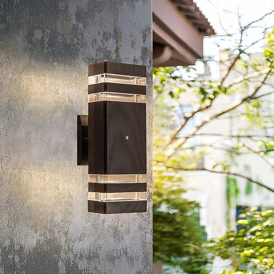 Modern 12" LED Up Down Wall Light dual Lamp Fixtures Outdoor Dusk to Dawn Sensor