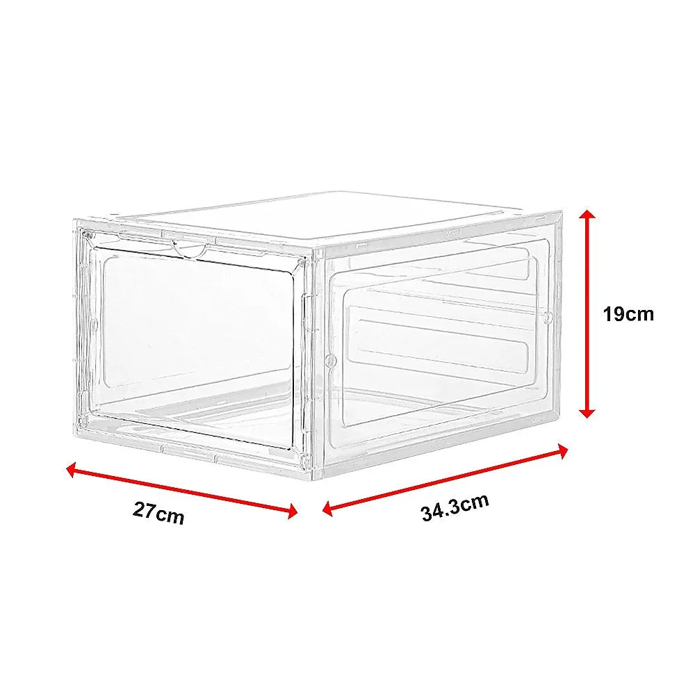 Sneaker Display Case Shoe Storage Organizer Box Stackable Plastic Clear Magnetic