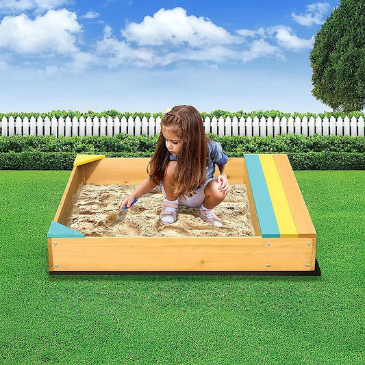 Wooden Kids Backyard Sandbox Children Outdoor Play Toy Sandpit - Mekamart Australia