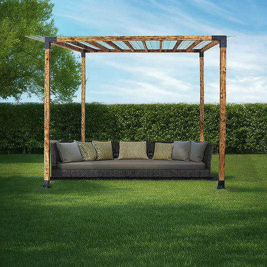 Roof Pergola Gazebo Shed Matte Black Steel Brackets DIY Kits - Mekamart Australia