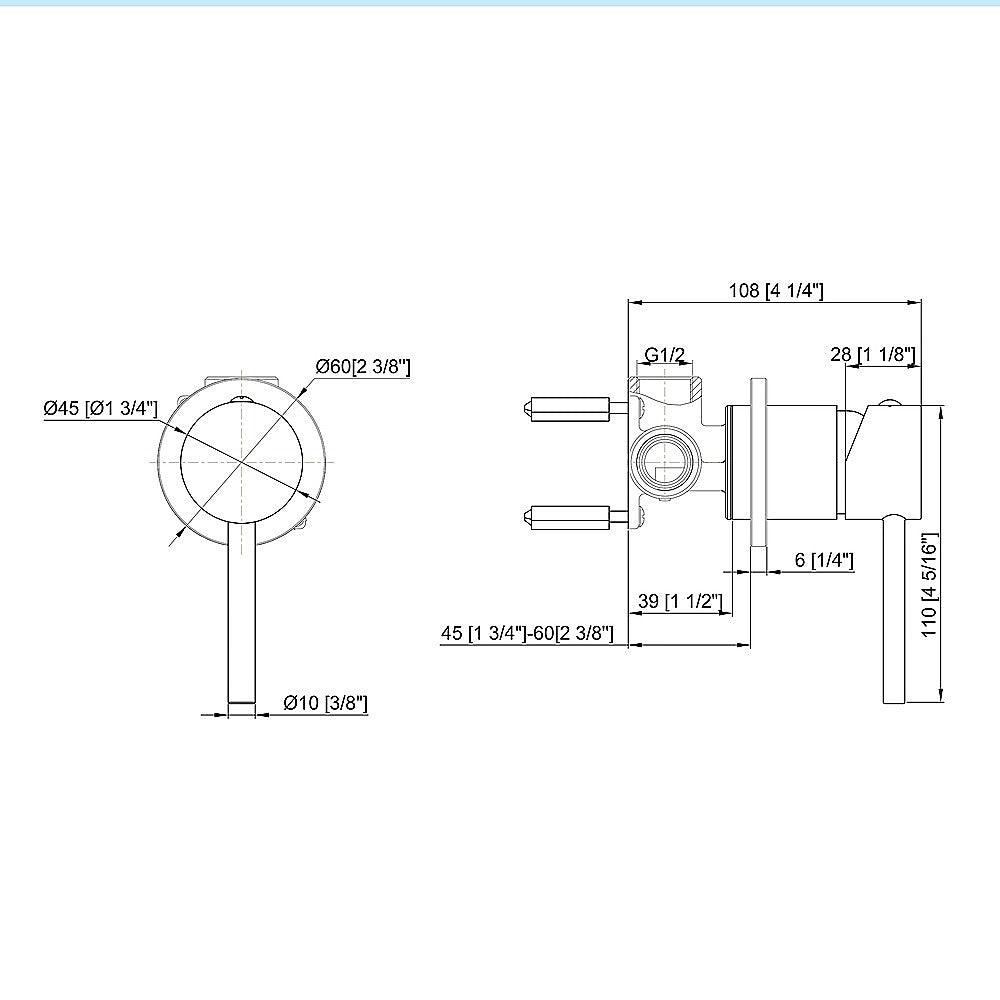 Single Round Shower Bath Mixer Tap Bathroom WATERMARK Approved