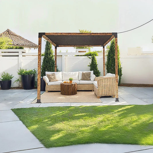 Roof Pergola Gazebo Shed Matte Black Steel Brackets and Black Screen DIY Kits - Mekamart Australia