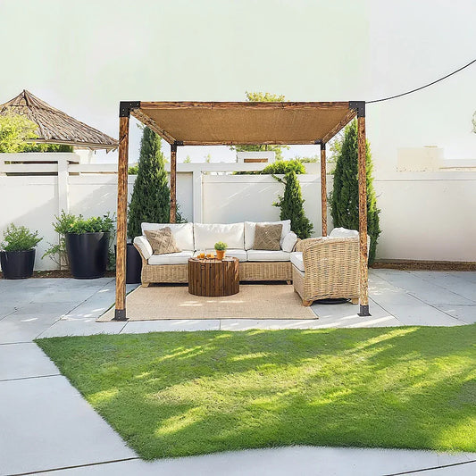 Roof Pergola Gazebo Shed Matte Black Steel Brackets and Coffee Screen DIY Kits - Mekamart Australia