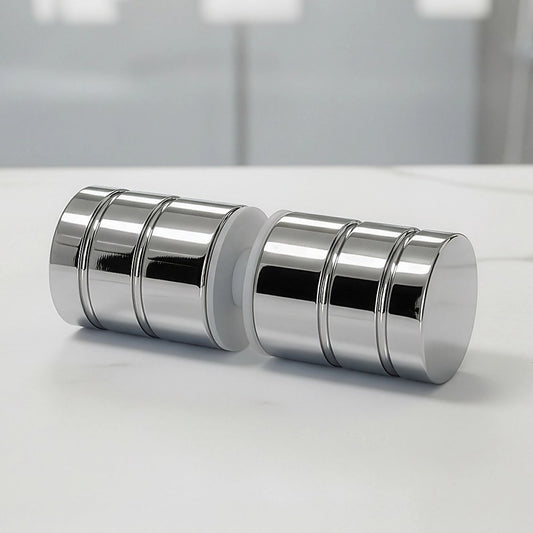 Brass Shower Door Round Knob Handle in Chrome