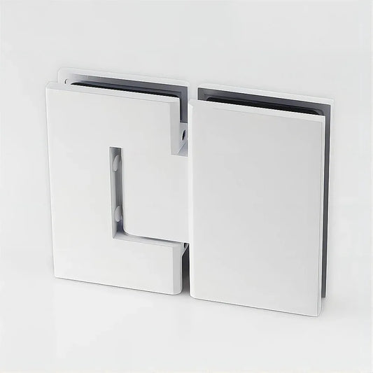 180 Degree Stainless steel Glass to Glass Shower Door Hinge in White - Mekamart Australia