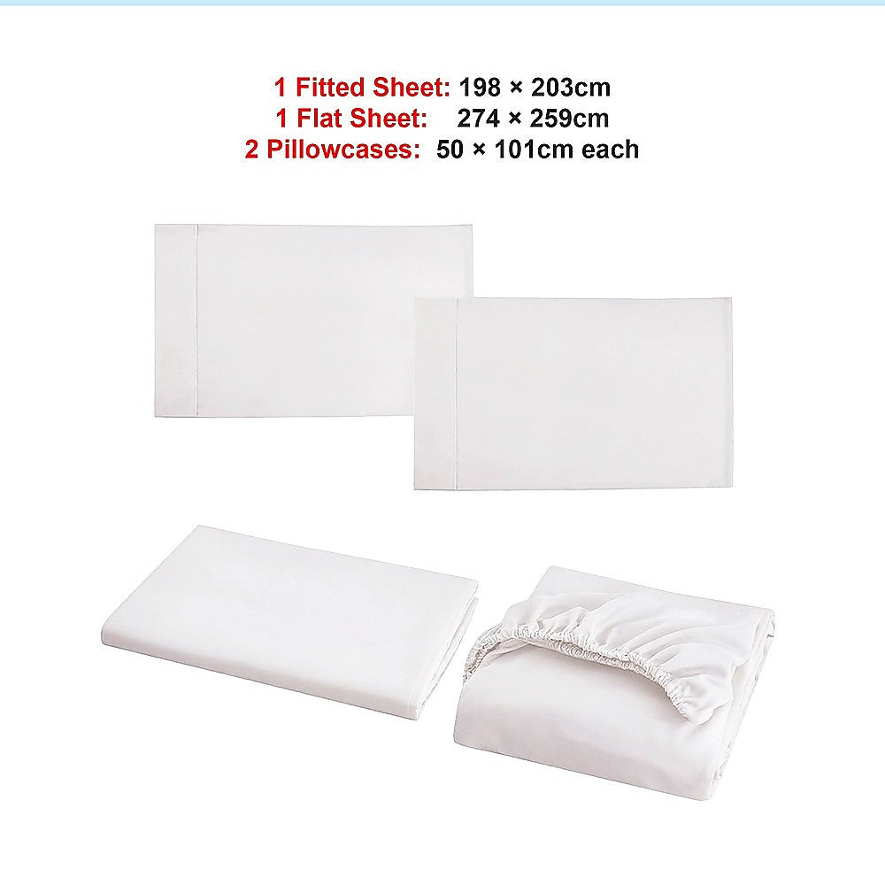 King Bed Sheet Set – 1800 Series Microfiber, Deep Pocket, Soft & Breathable, White