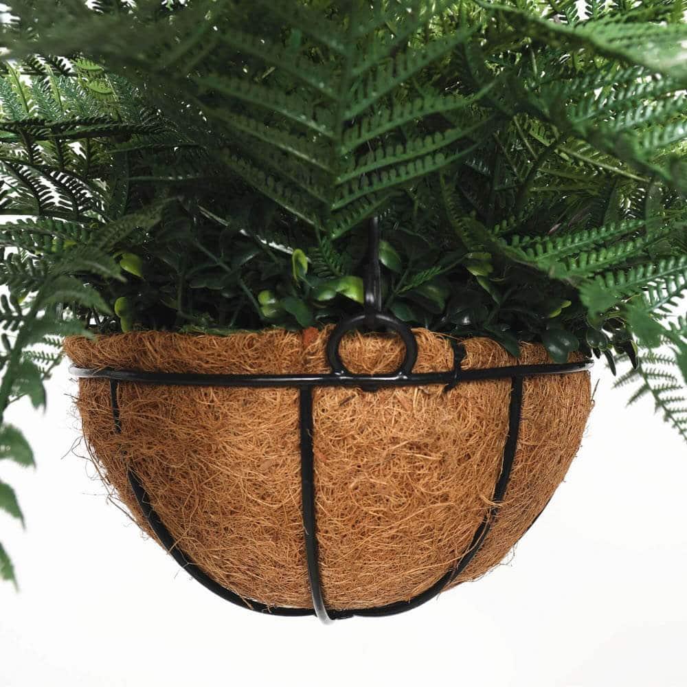 Artificial Potted Fern Hanging Basket (Fresh Green) UV Resistant 55cm - Mekamart Australia