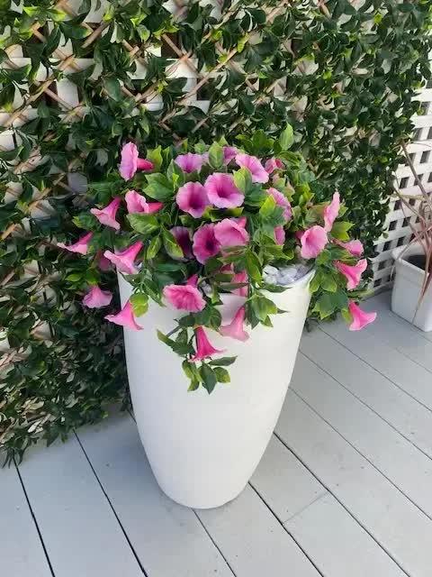 Artificial Petunia Hanging Basket UV Resistant 28cm - Mekamart Australia