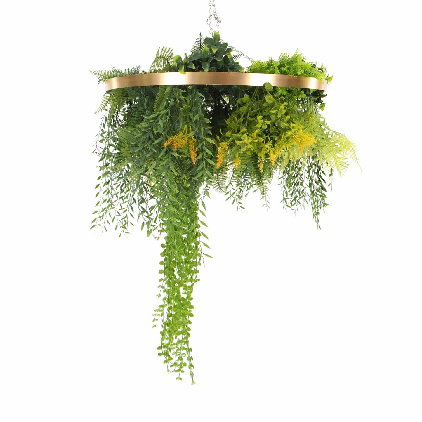 Premium Hanging Artificial Plant Arrangement with Gold Frame 40cm (Limited Edition) - Mekamart Australia
