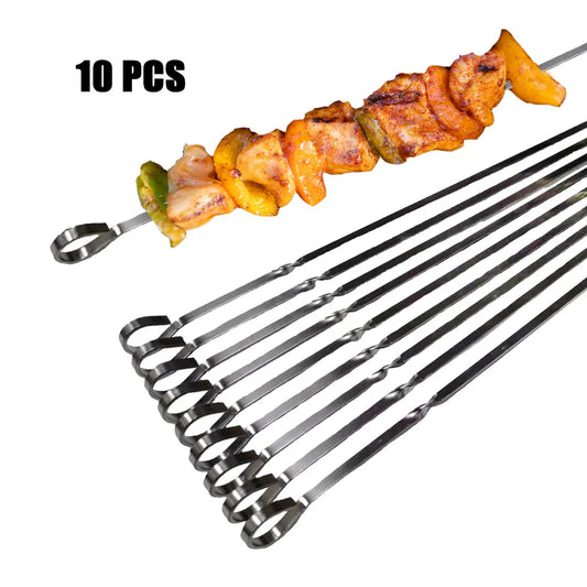 ASMOKE METAL SKEWERS FOR GRILLING KABOB STICKS 43.1CM*10PCS - Mekamart Australia