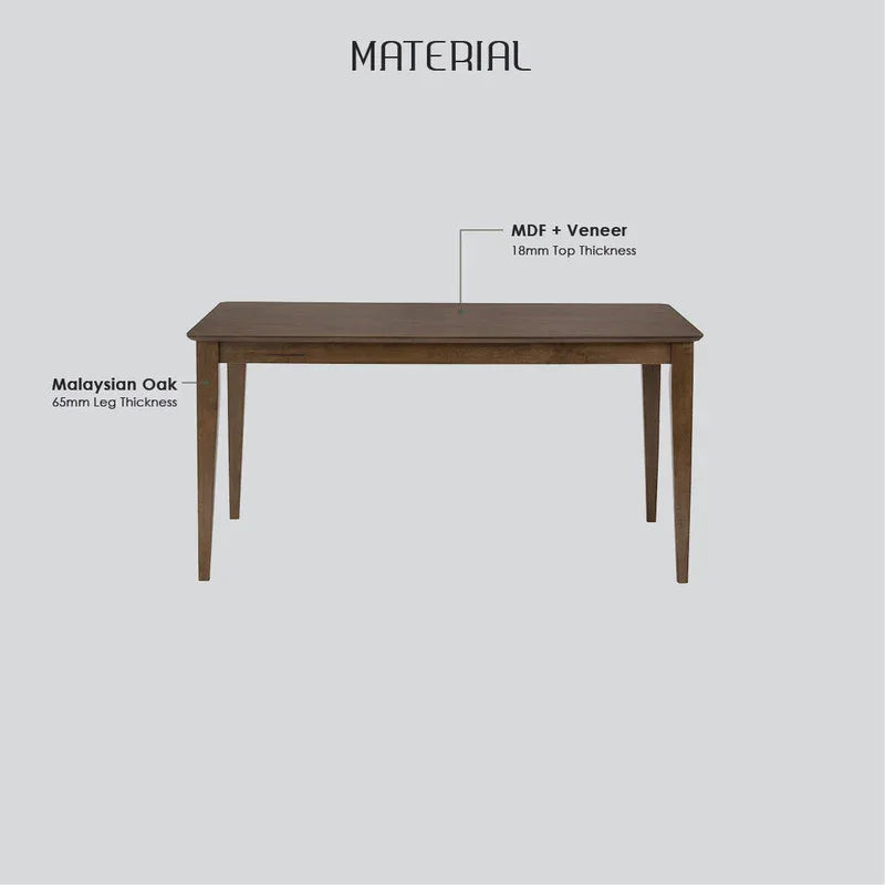 Allergo Dining Table 150cm Timber Dining Table - Natural - Mekamart Australia