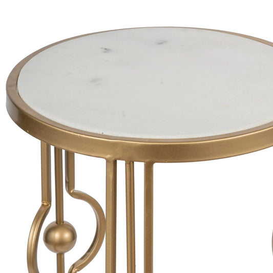 MARBLE ART DECO SIDE TABLE - Mekamart Australia