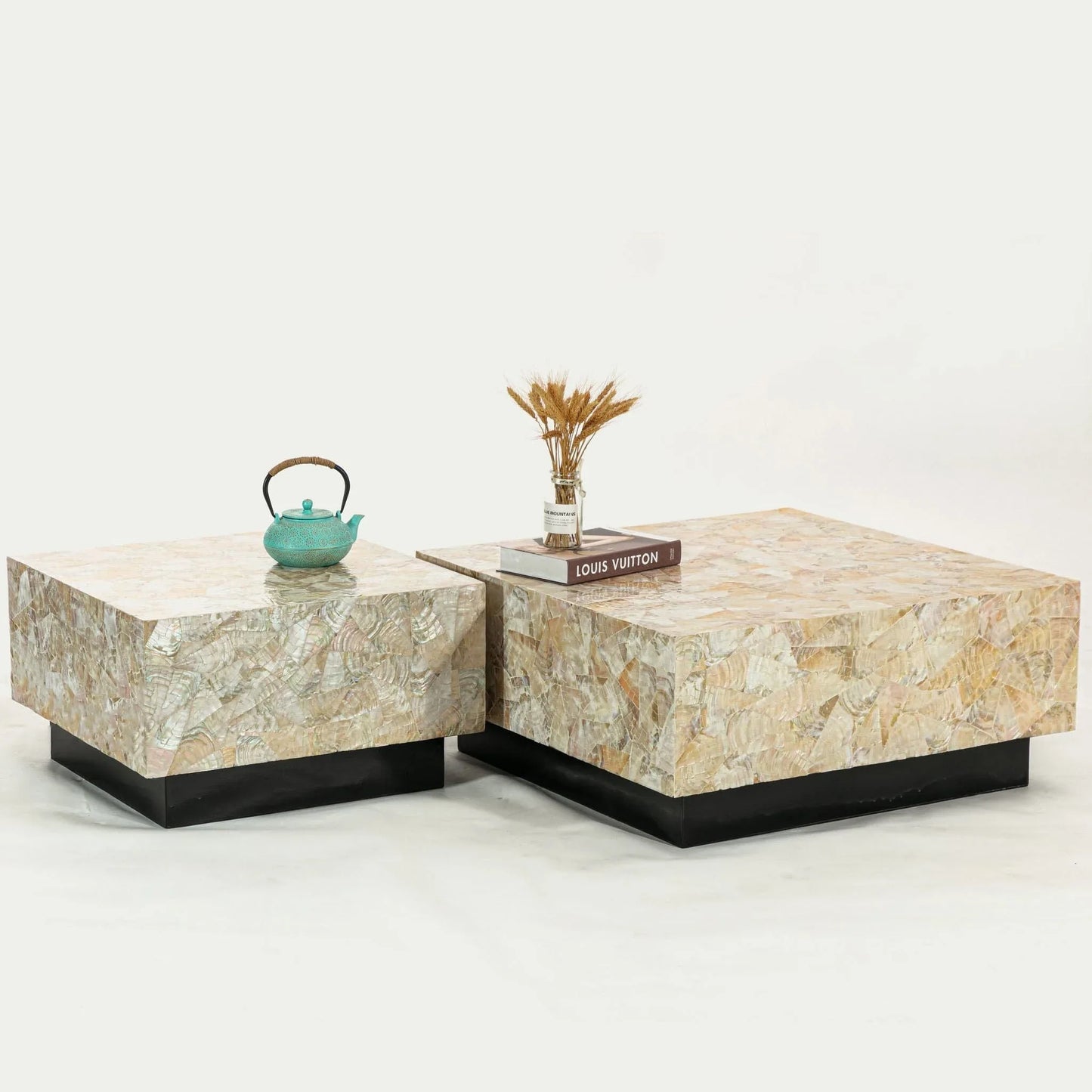 CLUSTER MOTHER OF PEARL HAND MADE COFFEE TABLE - Mekamart Australia