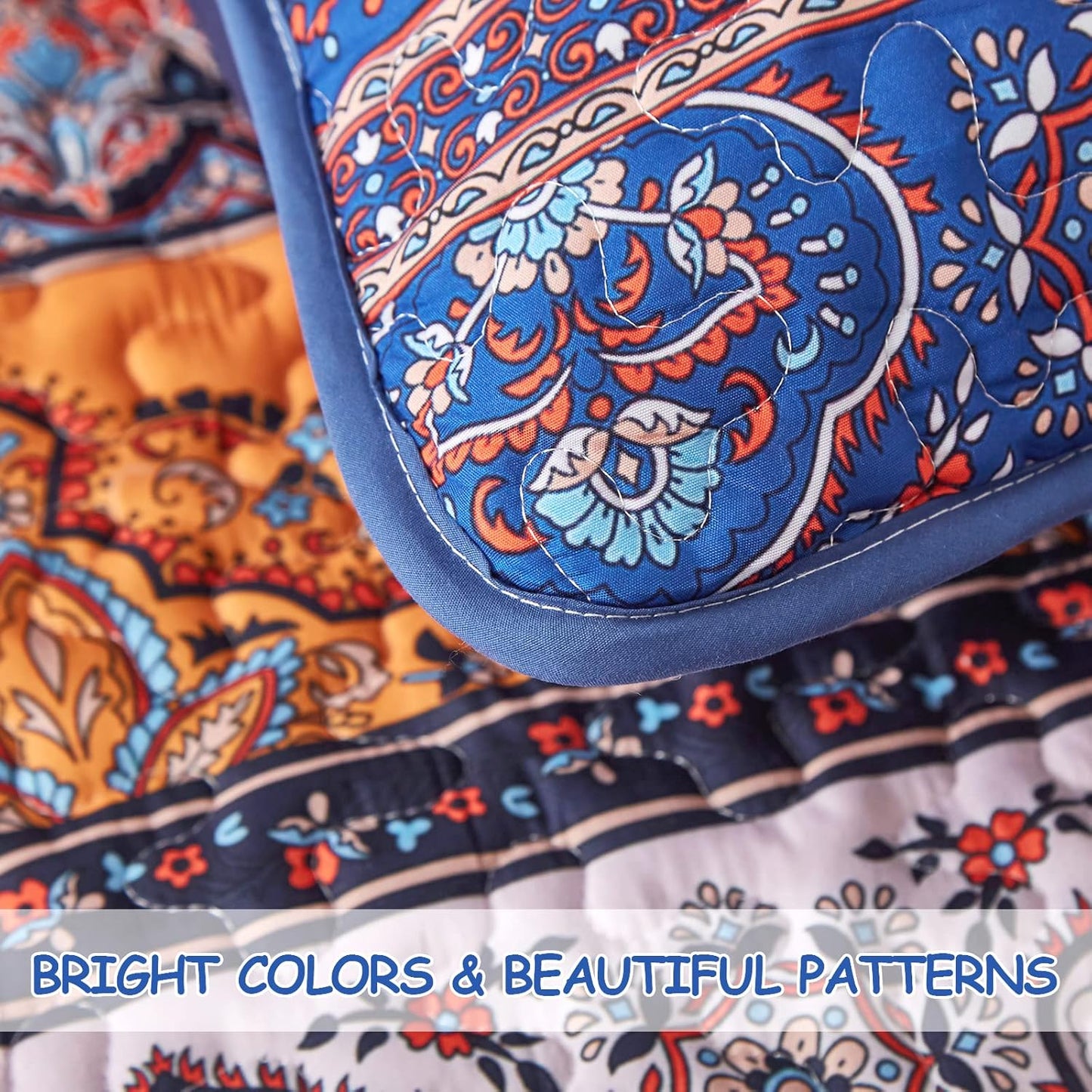 Exquisite Delicate Floral Classic 3 Pc XL Bedspread & Pillow Cover Set