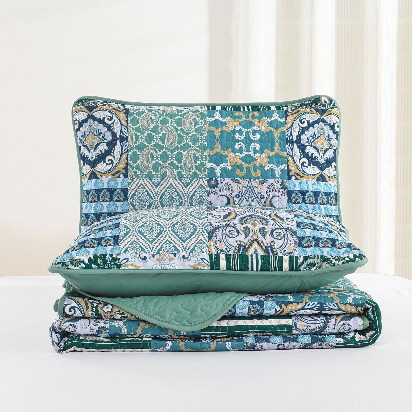 Exquisite Regal Purple 3 Pc Bedspread & Pillow Cover Set