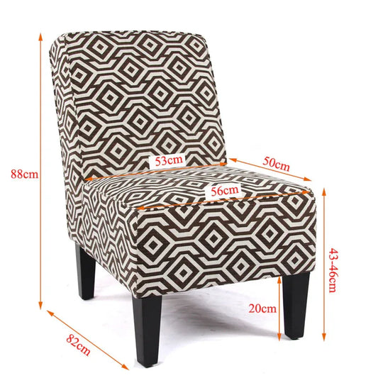 Cafe Lounge Couch Ramie Cotton Fabric Accent Dining Relax Chair Pub Seating Brown New - Mekamart Australia