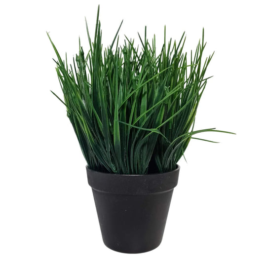 Artificial Ornamental Potted Dense Green Grass UV Resistant 30cm (Overstock Clearance) - Mekamart Australia